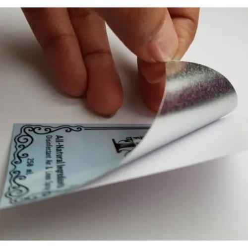 Silver Polyester Label Sticker - Color: Multi Colour