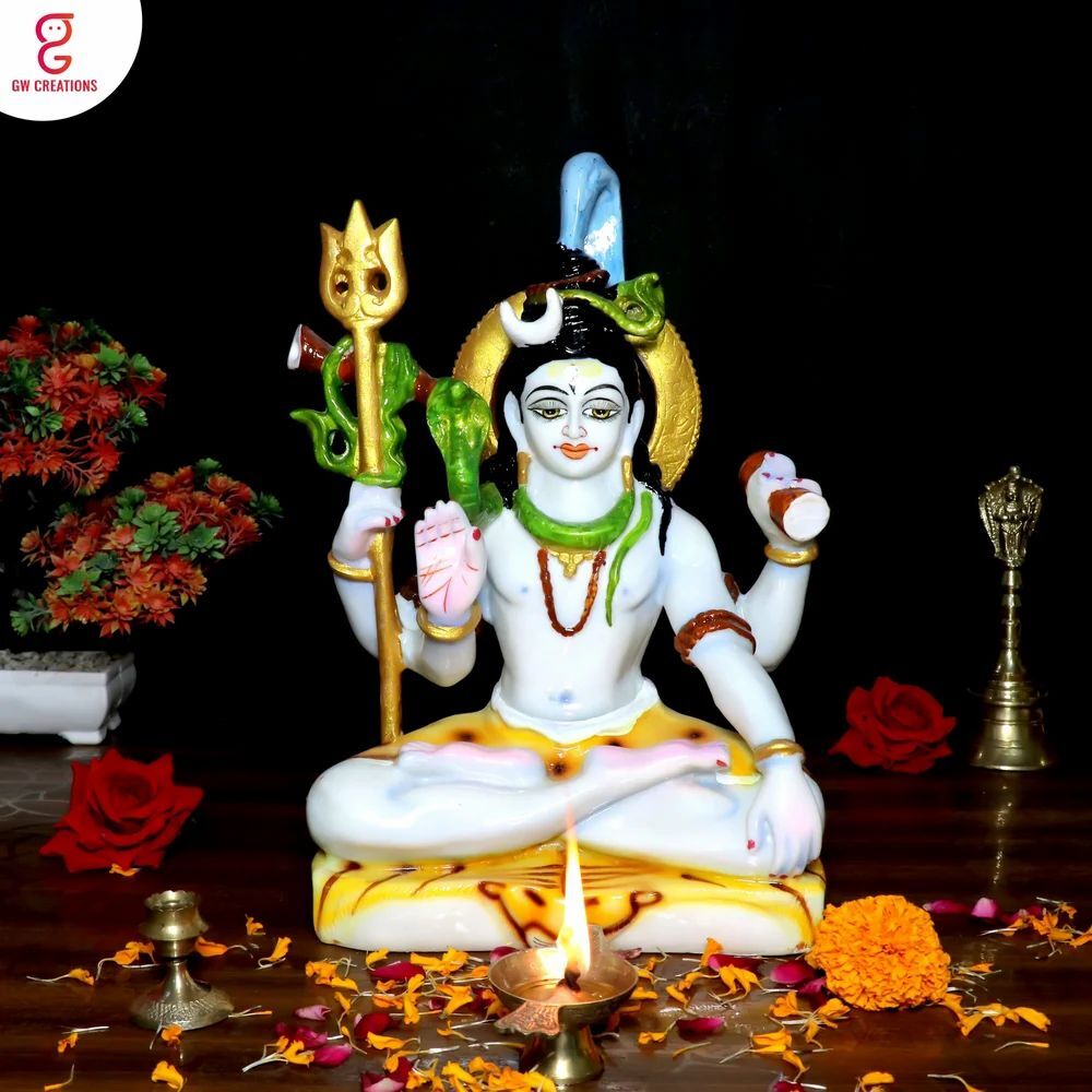 White Marble Shiv Statue - Design Type: Requirement Based