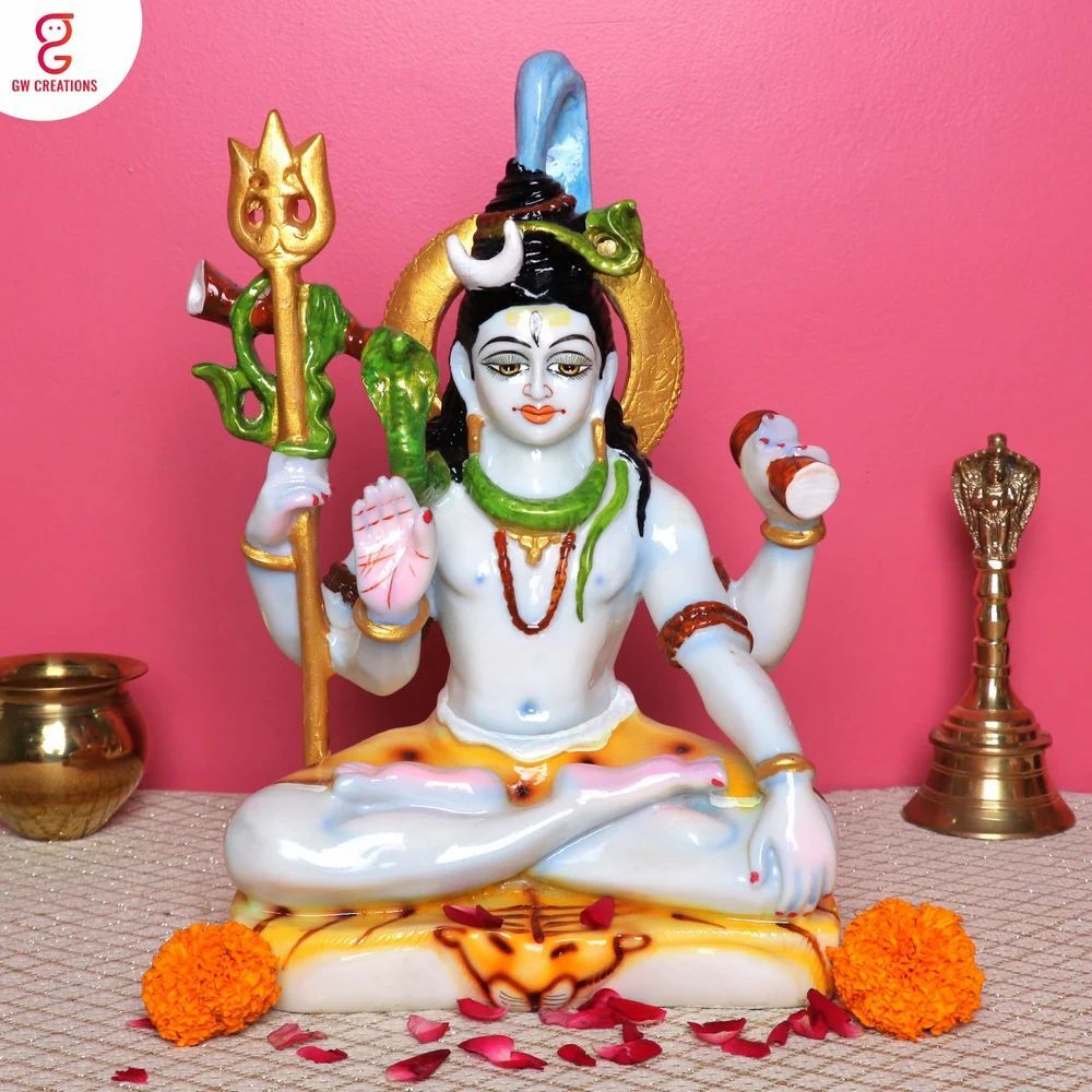 White Marble Shiv Statue - Design Type: Requirement Based