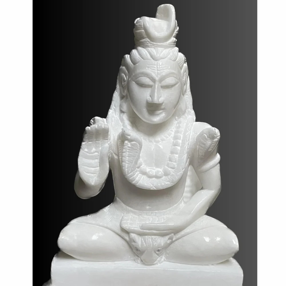 Polished Marble Shiv Statue