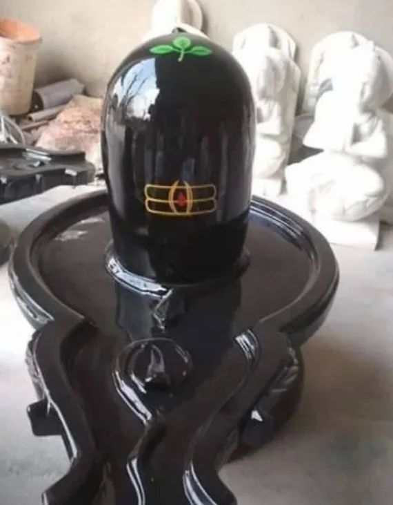 Black Marble Shivling - Polished Finish, Water Resistant, Perfect For Worship In Homes And Temples, Available In Various Sizes