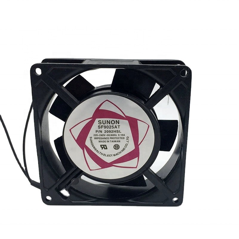 Sf9025At P/N2092Hbl 220V Ac 9225 92X92X25Mm 9Cm 17W 2650Rpm 48M3/H Industrial Chassis Axial Flow Small Cooling Fan - Color: Black