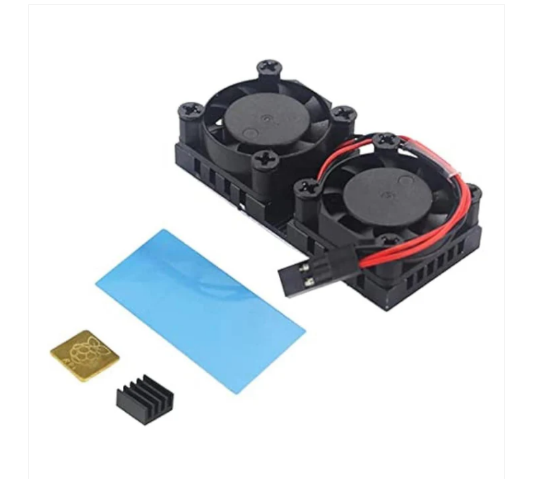 Raspberry Pi 4 Dual Fan Pi 4 Dual Fan Heatsink Cooling - Color: Black