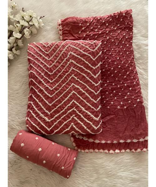 Hand Crafted Kutch Bandhani Dress Material - Feature: Washable