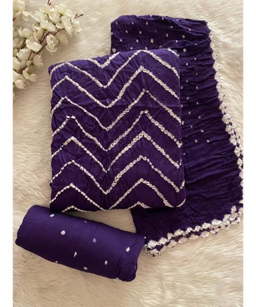 Hand Crafted Kutch Bandhani Dress Material - Feature: Washable