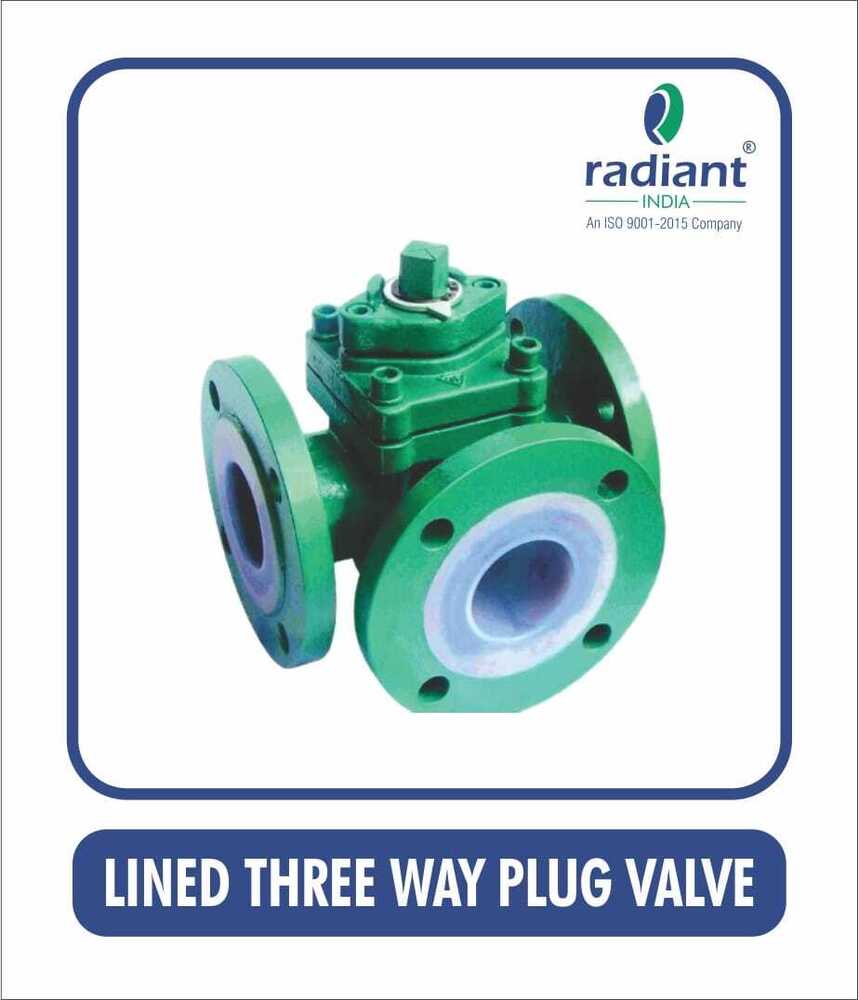 Ptfe लाइन वाला तीन तरफ़ा प्लग वाल्व