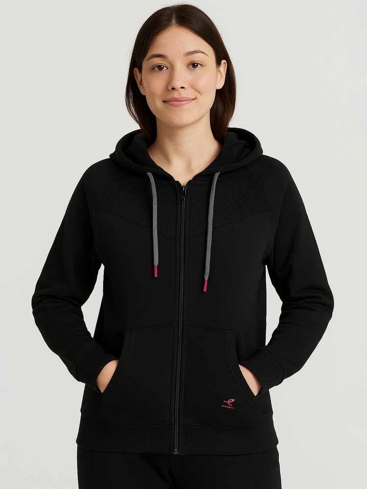 Ladies Hooded Full Zipper Sweatshirt