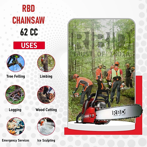 62cc Petrol Chainsaw - Coating Type: Colour Coated