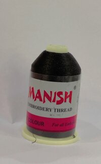 Manish Trilobal Polyster Embroidery Thread (black)