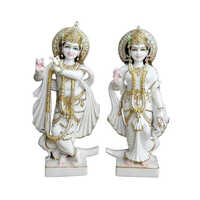White Marble Radha Krishna Statue