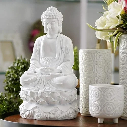 White Marble Buddha Statue - Features: Durable