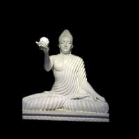 White Stone Buddha Statue - Features: Durable