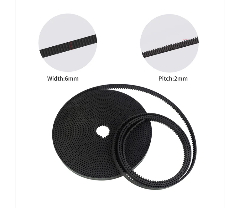GT2 Timing Belt 1M GT2 Width 6mm Black Open Timing Belt