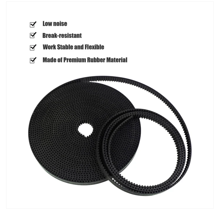 Gt2 Timing Belt 1m Gt2 Width 6mm Black Open Timing Belt - Material: Synthetic Rubber