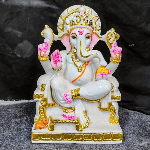 Marble Lord Ganesh Statue - Color: White