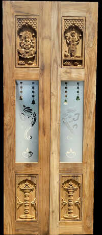 Double Pooja Door With Frosted Glass