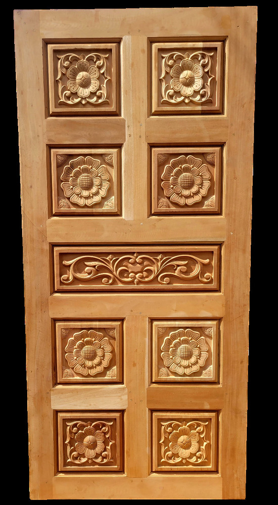 Multi-Panel Floral Carved Door - Application: Residential