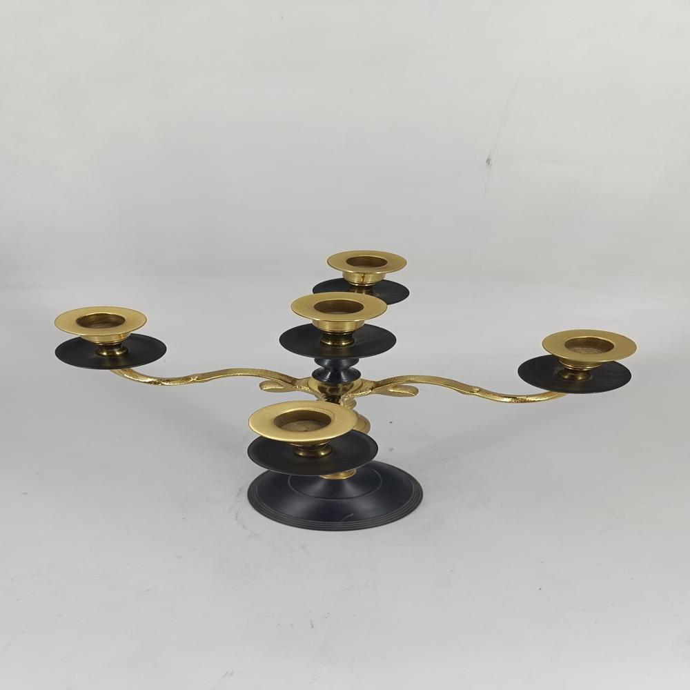 black golden candle stand
