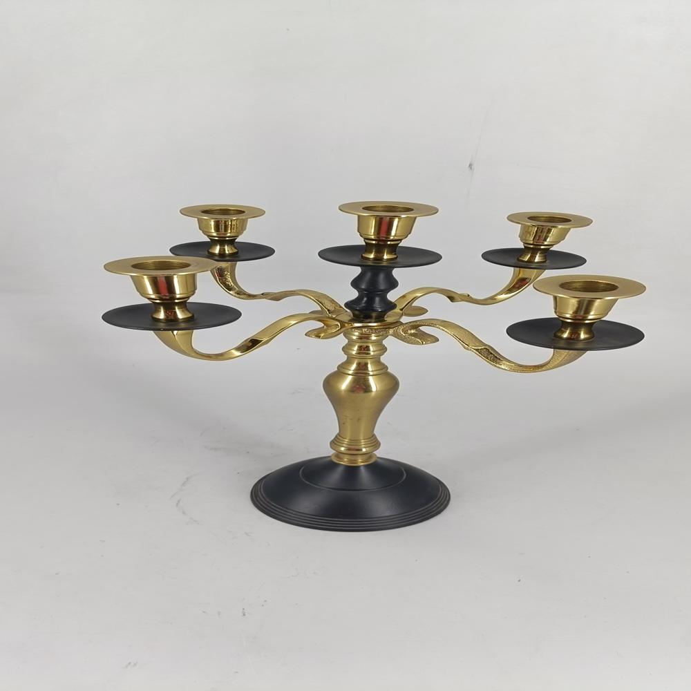 black golden candle stand