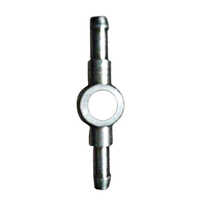8mm 2 Way Grooved Banjo Tee - Color: Silver