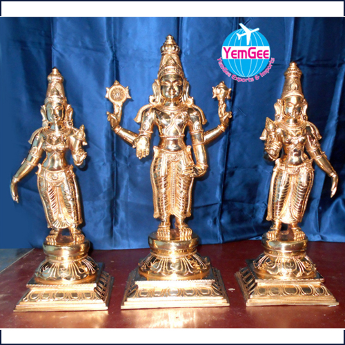 Panchaloha Perumal Set - Color: Golden