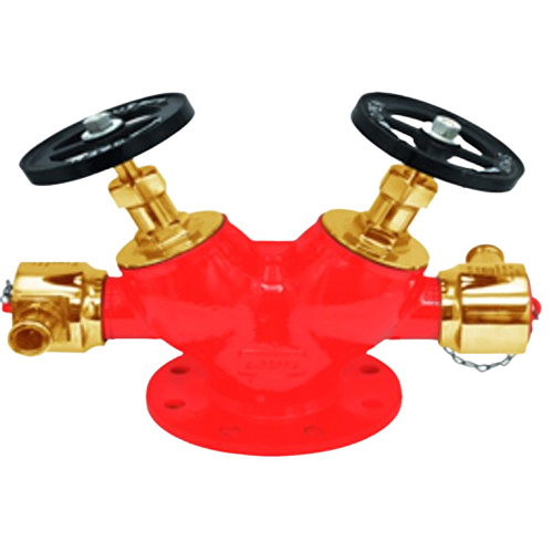 Fire Double Hydrant Valve - Color: Red