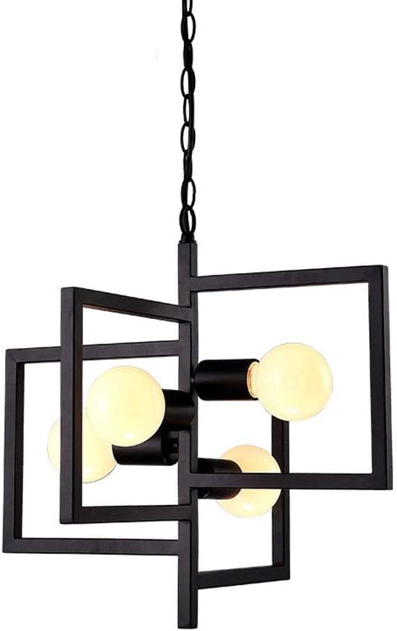 4-Lights Wrought Iron Metal Pendant 