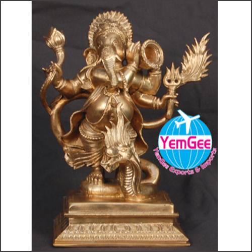 Panchaloha Ganesh Idol - Color: Golden