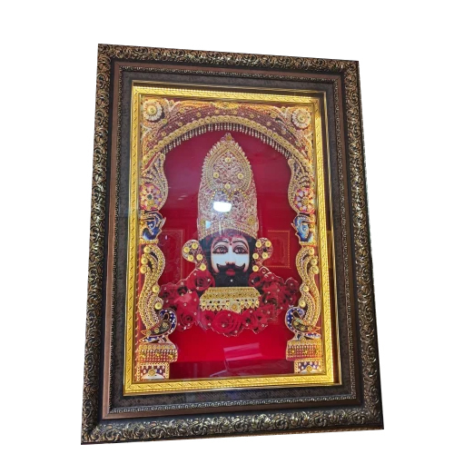 Synthetic Khatu Shyam Led Light Photo Frame - Color: Customized