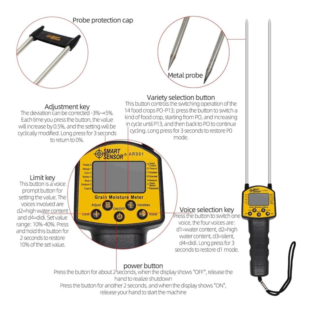 Ar991 Food Grain Digital Moisture Meter - Accuracy: 100 %
