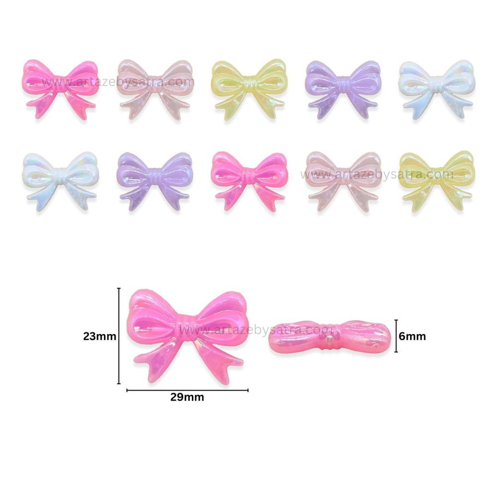 Shiny Pastel Bow Beads | Size : 23mm