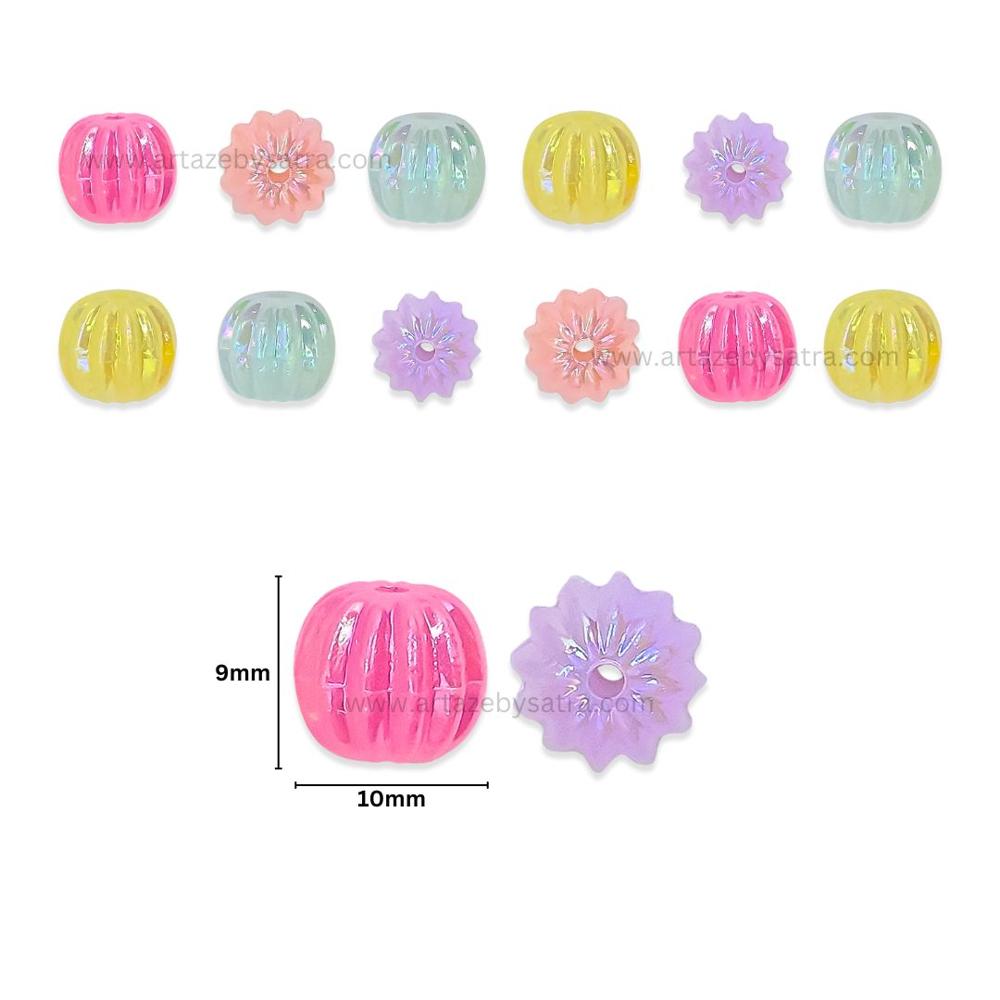 Shiny Pastel Melon Beads | Size : 9mm