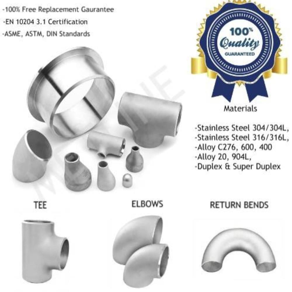 Stainless Steel Pipe Fittings - Color: Silver