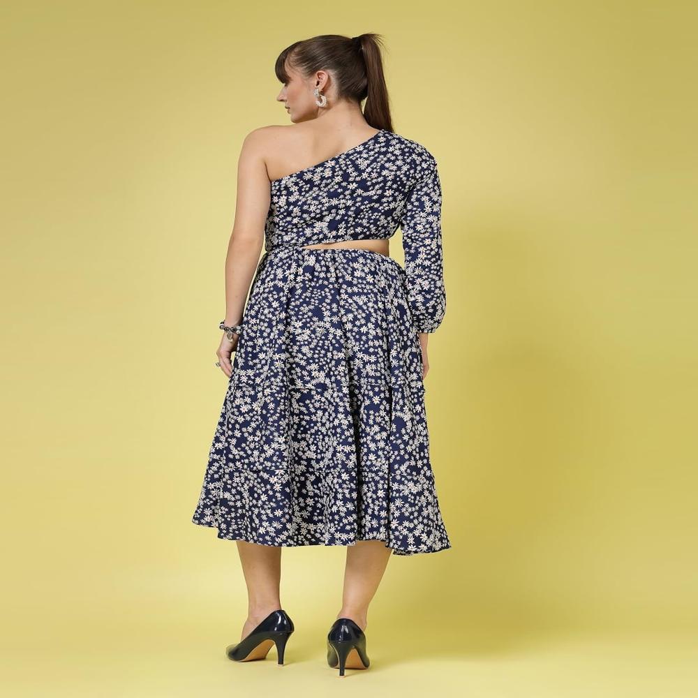 Crepe A-Line Midi Dress