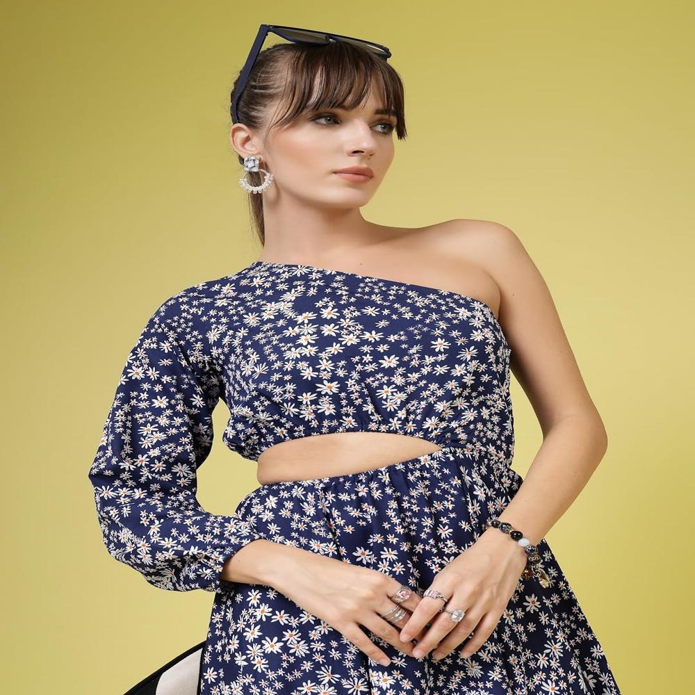 Crepe A-Line Midi Dress