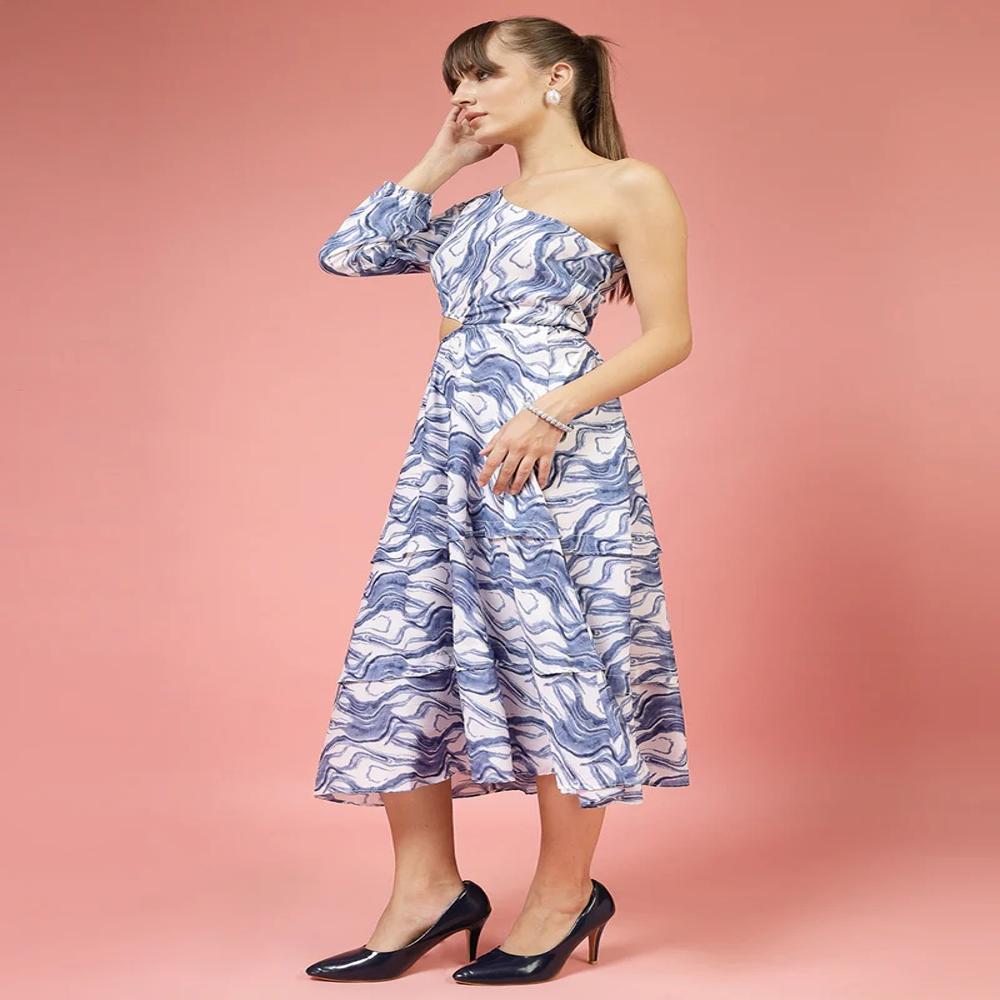 One Shoulder Midi Dress