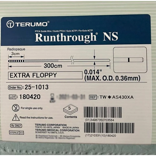 Runthrough Ns Extra Floppy Coronary Guide Wire - Color: Customized