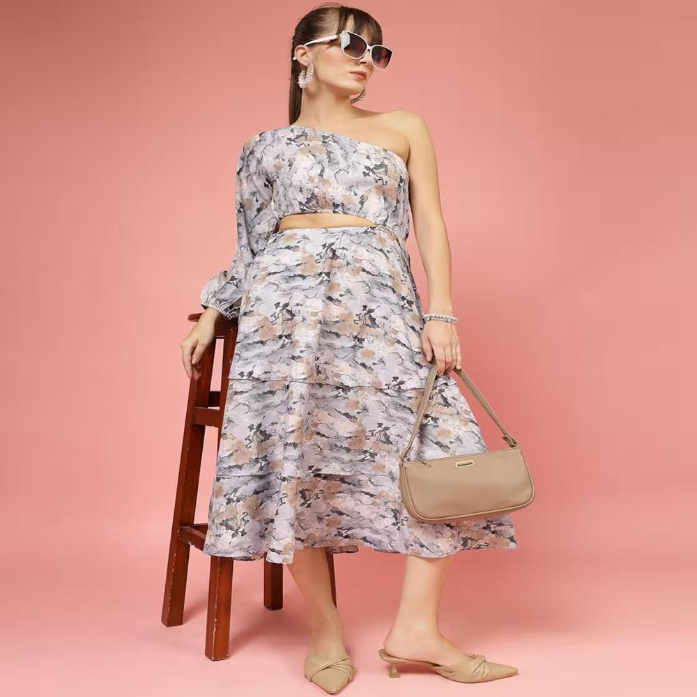 2 In 1 Floral Print A-line Dress