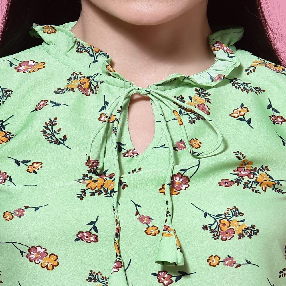 Green Floral Print TOP