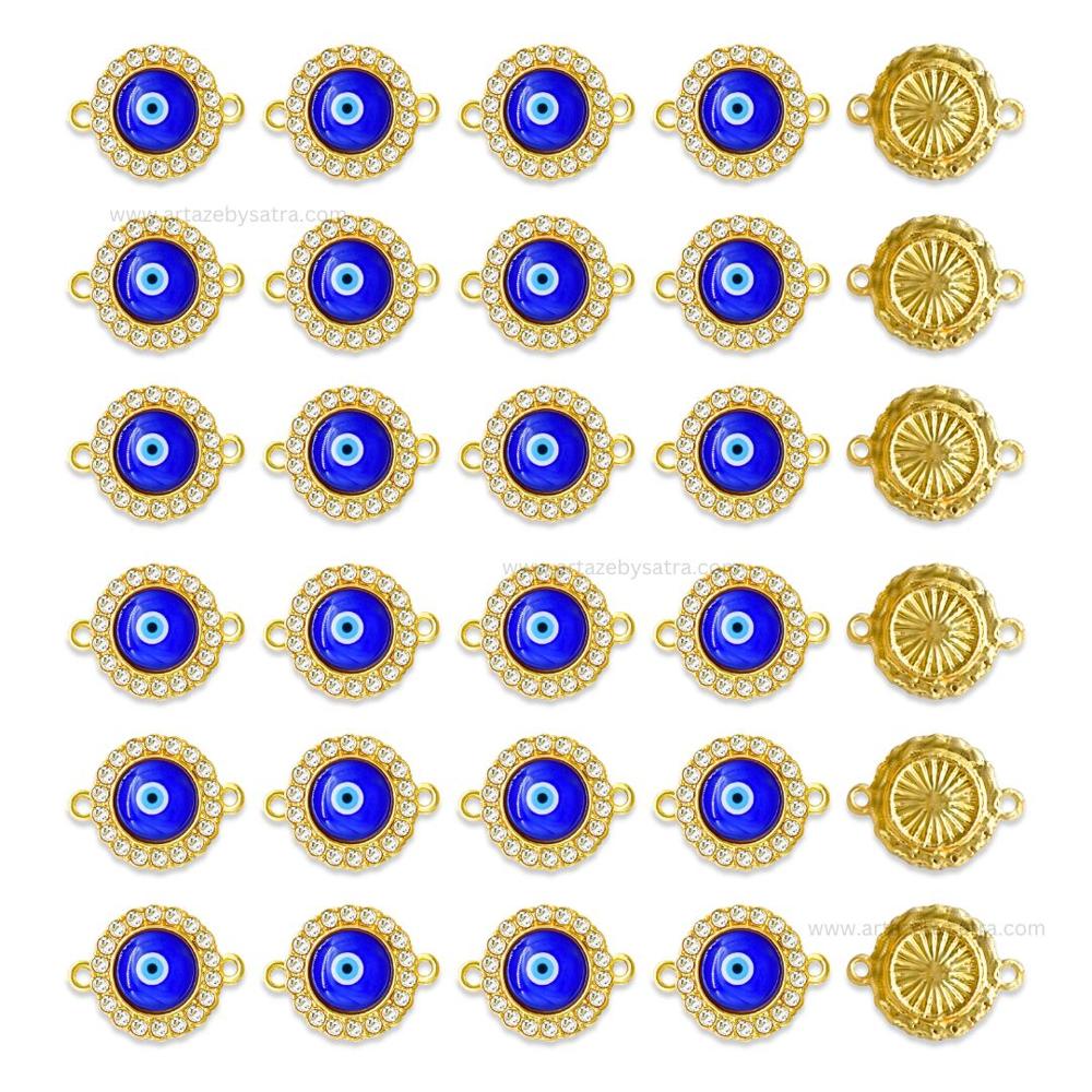 Evil Eye Meenakari Kundan Beads Connector | Size : 21mm | Qty : 12pcs | MK38