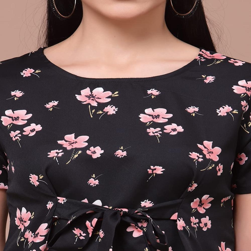Women's Floral Black Tops & Tunics