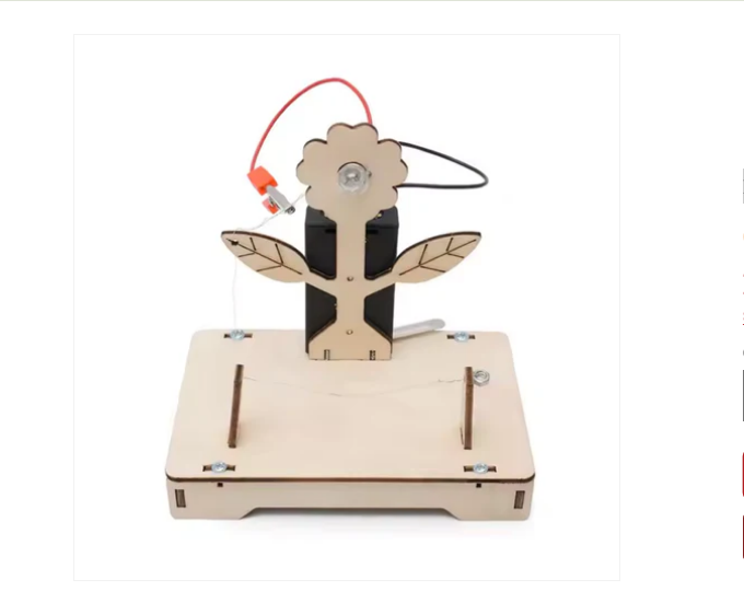Diy Wooden Electric Light Flower Kit Light Dark Lamp - Color: Brown