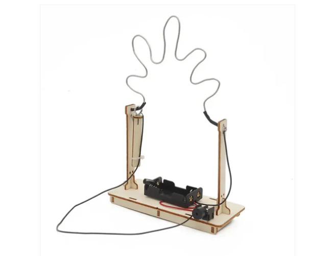 Diy Createkit Buzz Wire Game Kit Diy 3D Wooden - Color: Brown