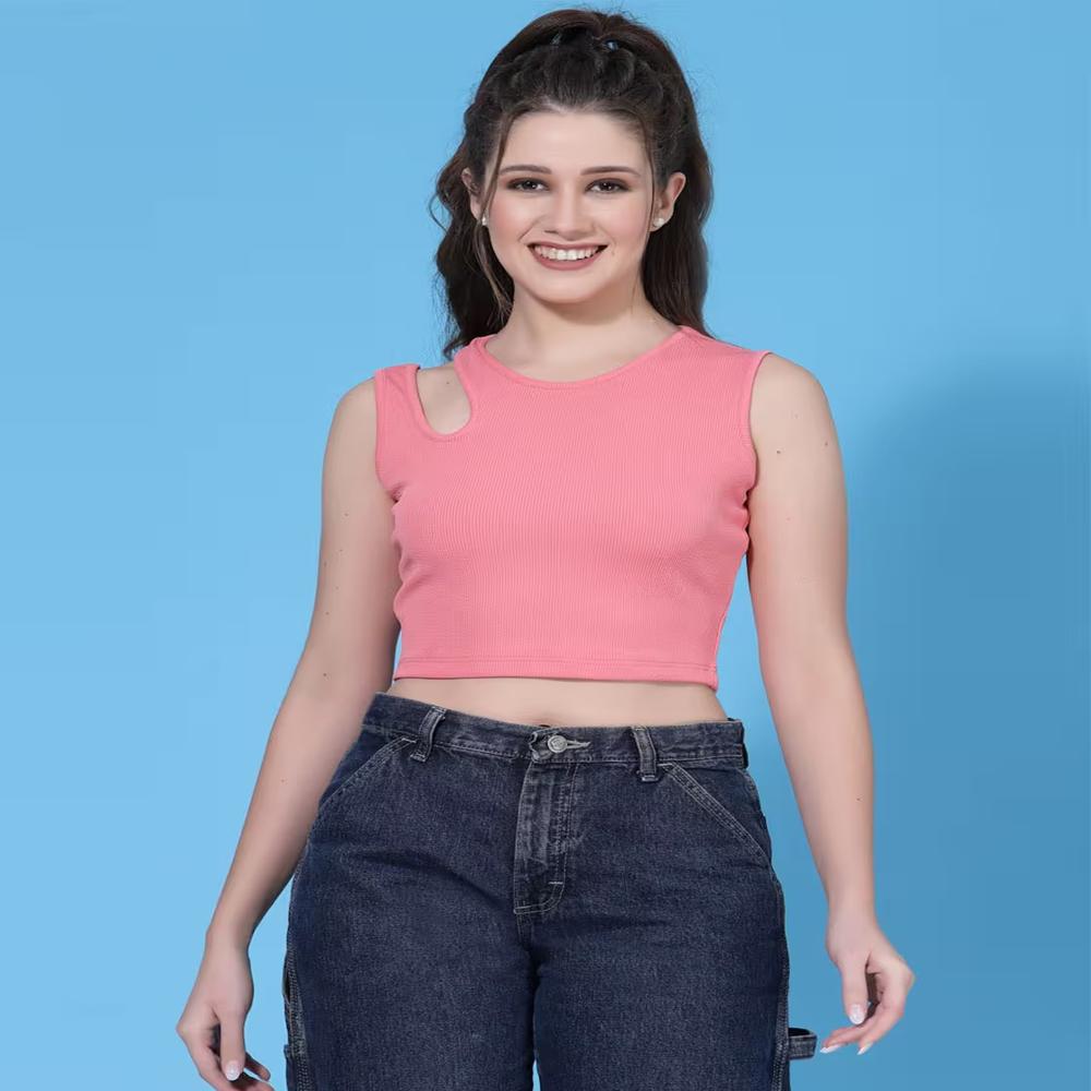 Women Top With Round Neck , Sleeveless - Age Group: 20-40