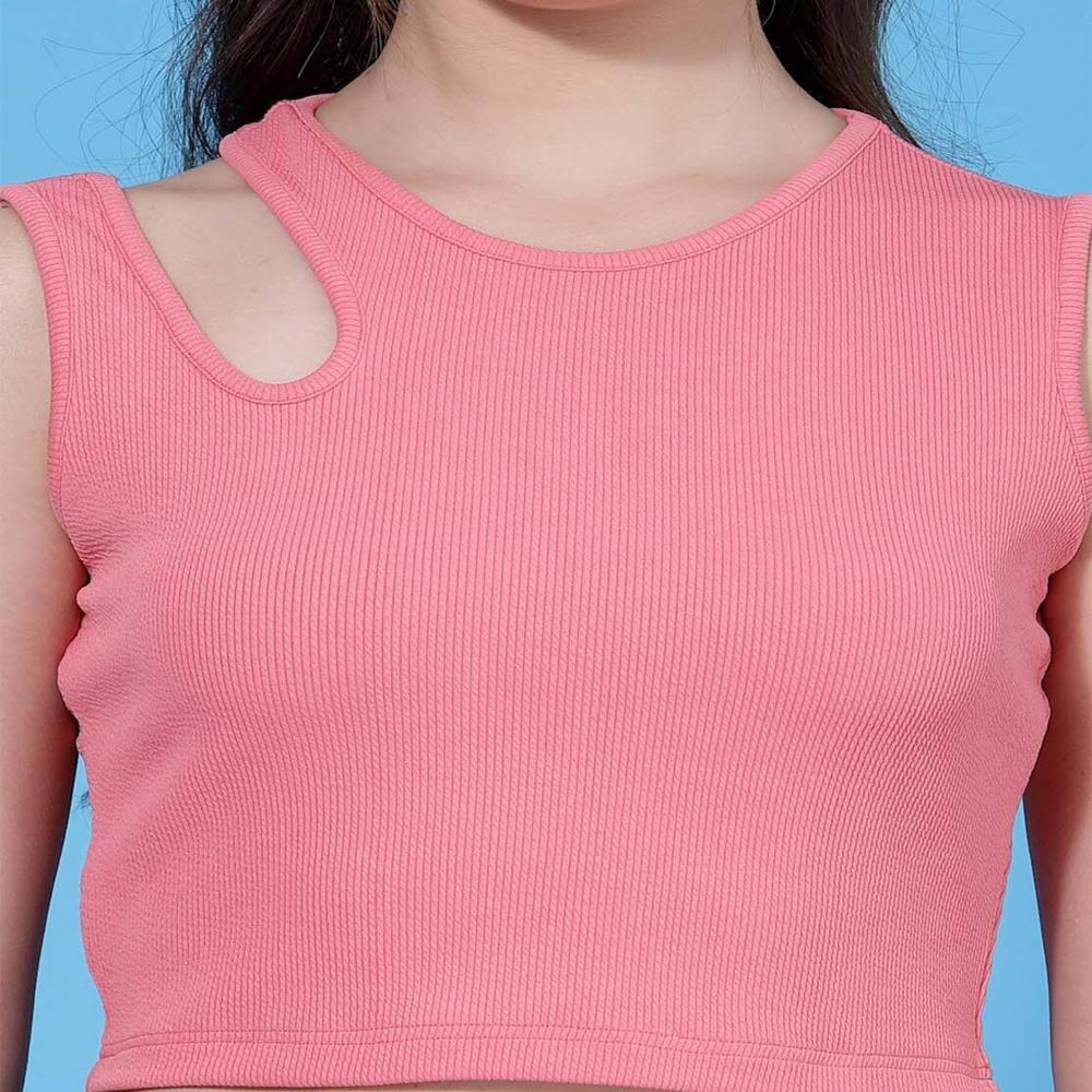 Women Top with Round Neck , Sleeveless