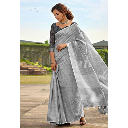 Linen Saree - Gender: Female
