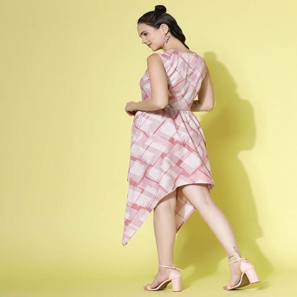 Women Printed Sleeveless V-Neck Fit & Flare Dress