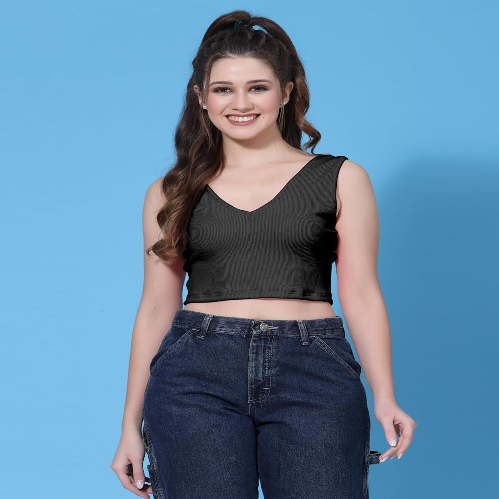 Crop Tops For Women - Color: Black