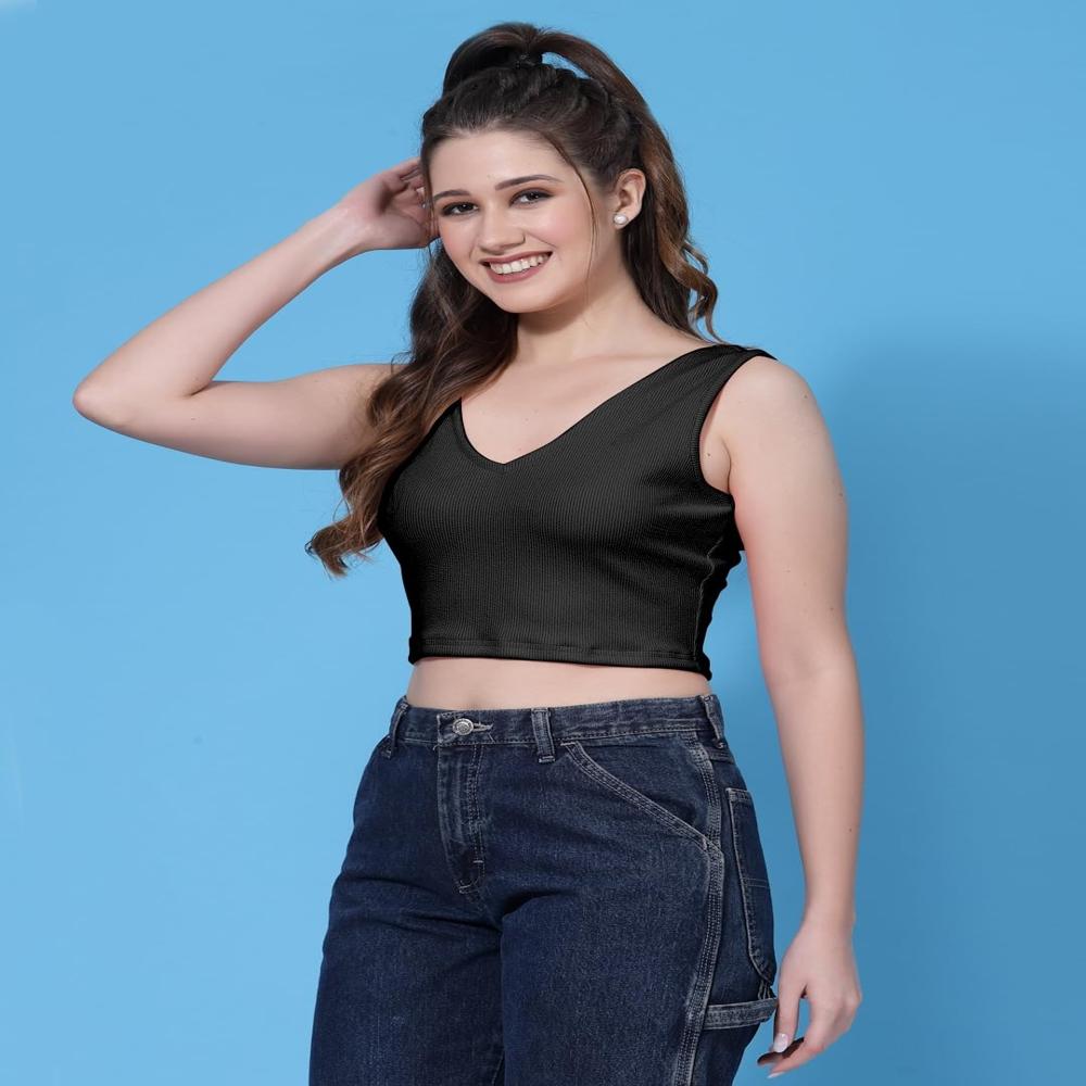 Crop Tops For Women - Color: Black