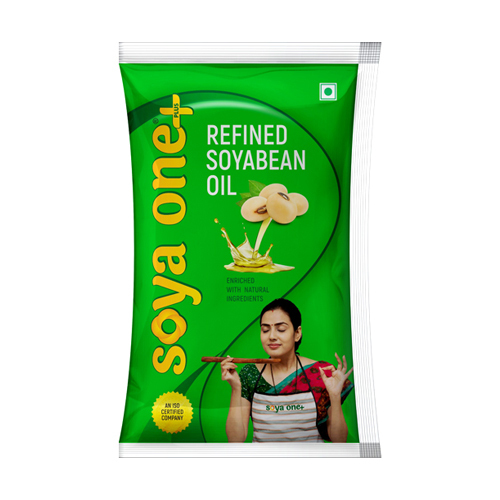 Soya One+ Refined Soyabean Oil Pouch 1 Liter - Cultivation Type: Organic